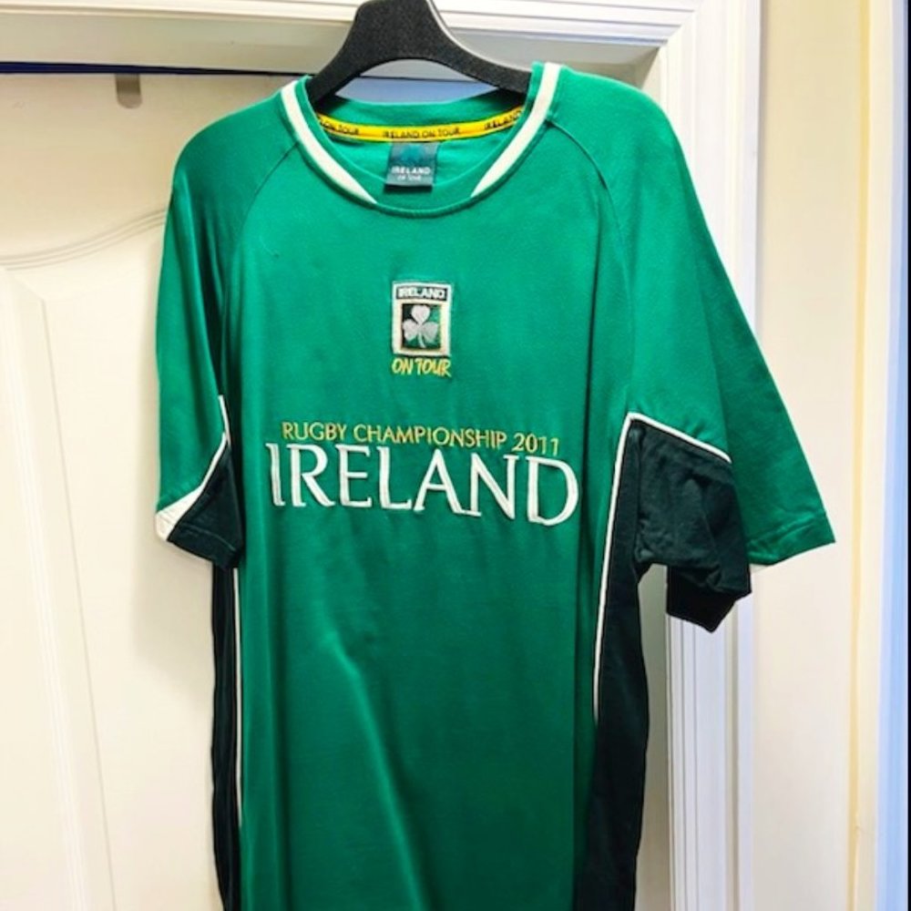 Ireland on Tour Rugby Jersey 2011 Vintage Green & White Men's Large